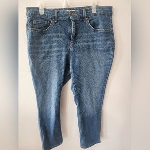 Vintage America size 16/33 boho crop jeans.